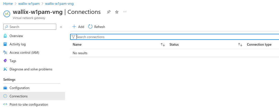 Azure add VPN connection