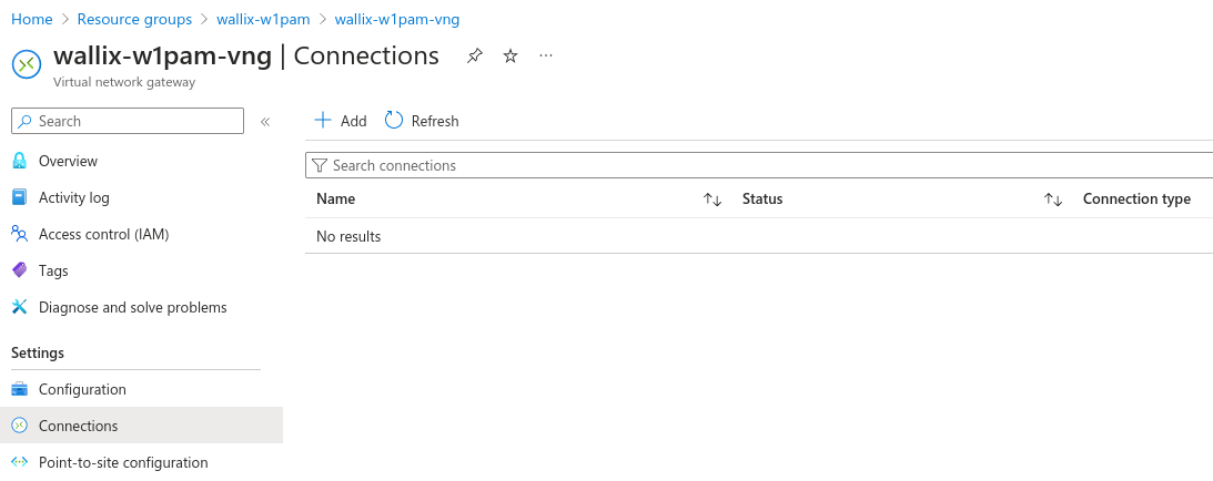 Azure add VPN connection