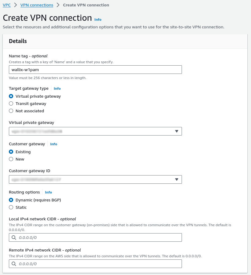 AWS vpn connection 1/4